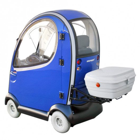 Back View of Shoprider Flagship Cabin Enclosed Mobility Scooter