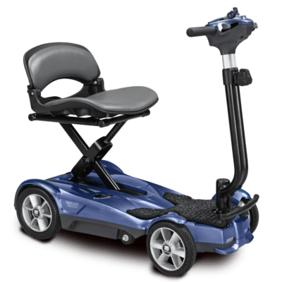 Blue Color of EV-Rider Transport 4AF Folding Lightweight Travel Mobility Scooter