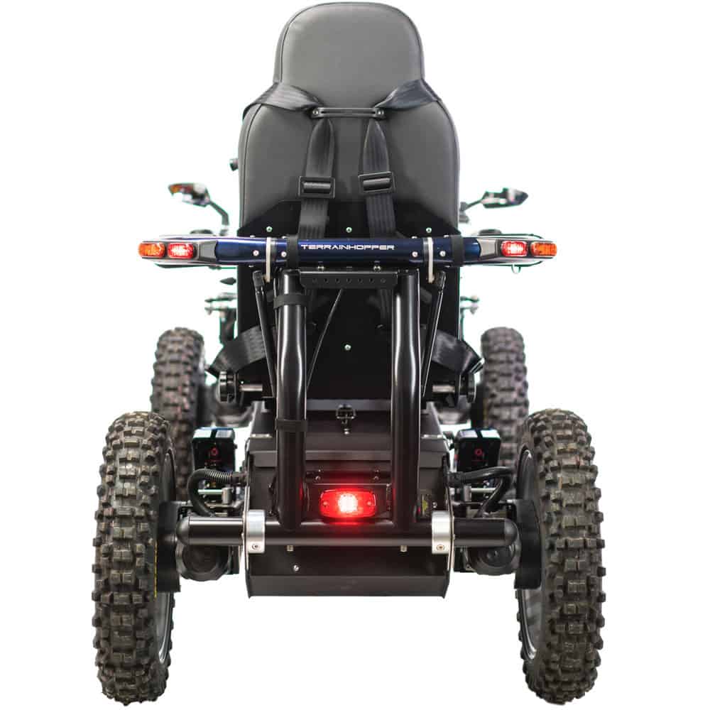 Back view of TerrainHopper Overlander 4ZS, an all-terrain mobility vehicle.