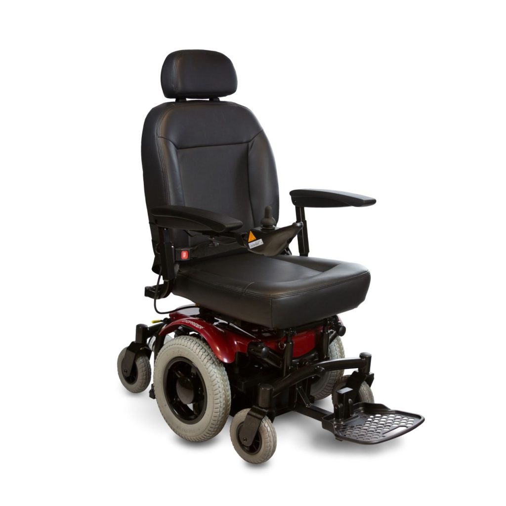 Front side view of the Shoprider 6Runner 14 wheelchair