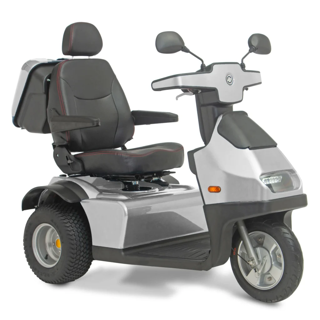 Silver Afiscooter S3 Mobility Scooter with Golf Tires
