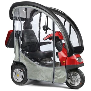 Red Afiscooter S3 Fully Enclosed Canopy Off-Road-Wheels 3-Wheel
