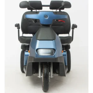 Front View Blue Afiscooter S3 Dual Seat Mobility Scooter with Golf Tires