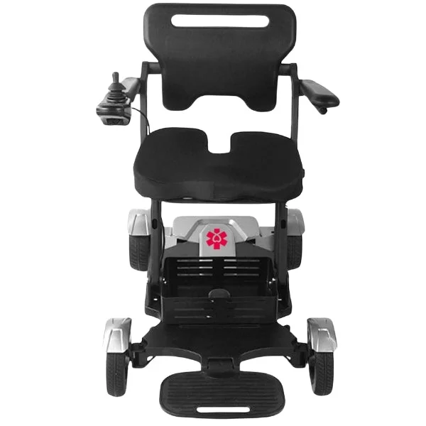 Front view of the Bangeran Titan Mobility scooter showing the seat, armrests, and footrests.