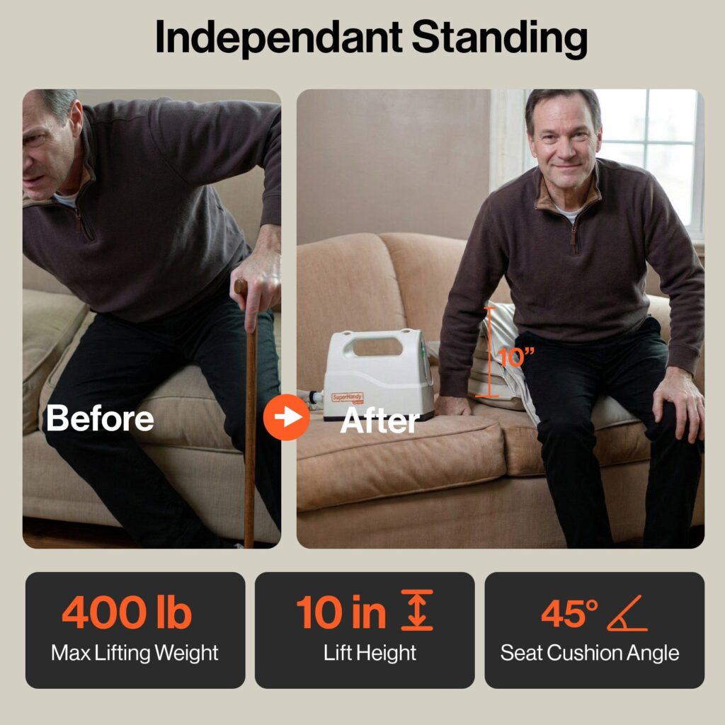 SuperHandy Electric Seat Lift Assist Cushion for Elderly, Battery Powered Lifting Device, Air Cushion Mode view 3