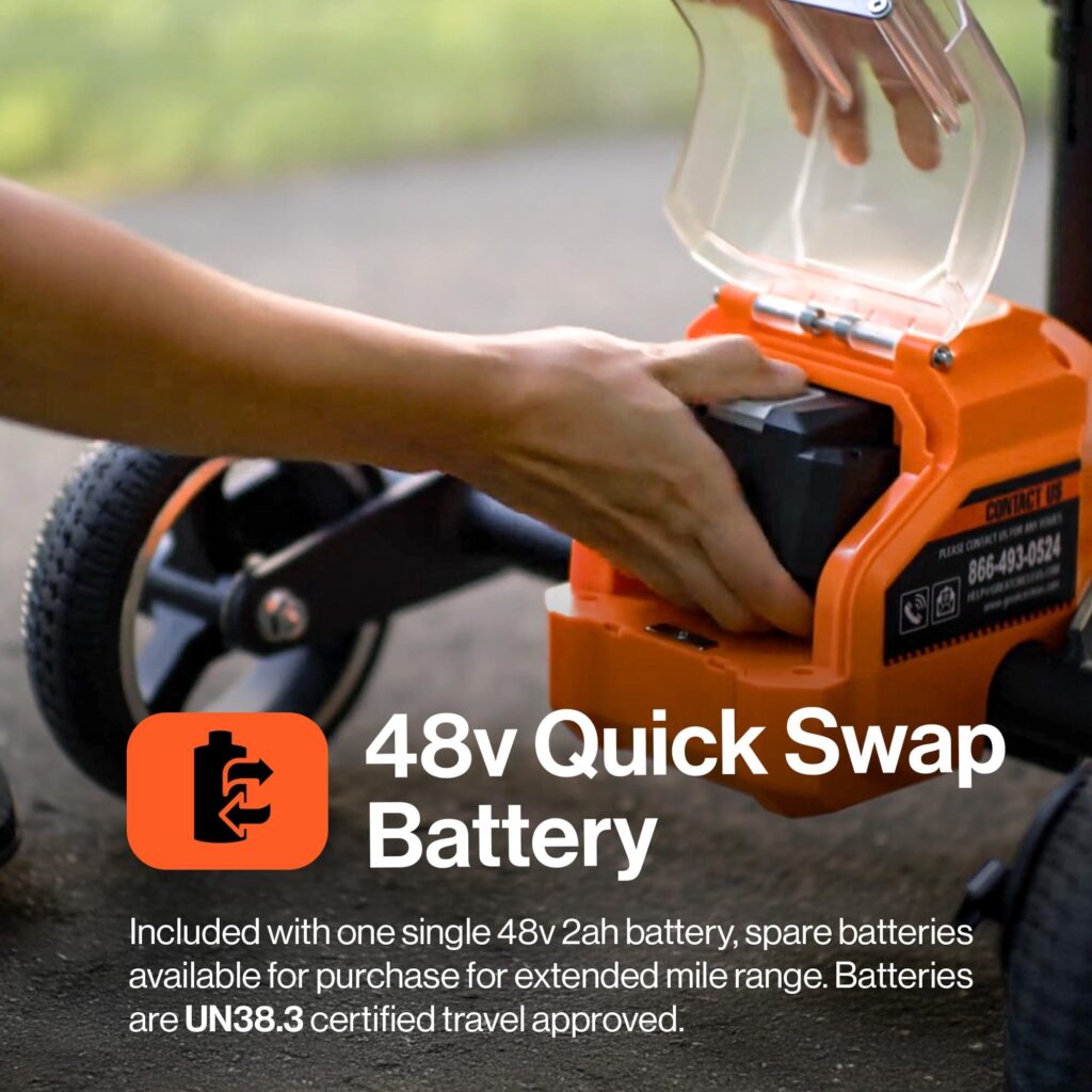 SuperHandy Passport Mobility Scooter for Adults - Foldable, 3 Wheel, Airline Travel Friendly - 6.5 Mile Range, 48V 2Ah Li-Ion Swappable Battery System (1 Li-Ion Battery) view 3