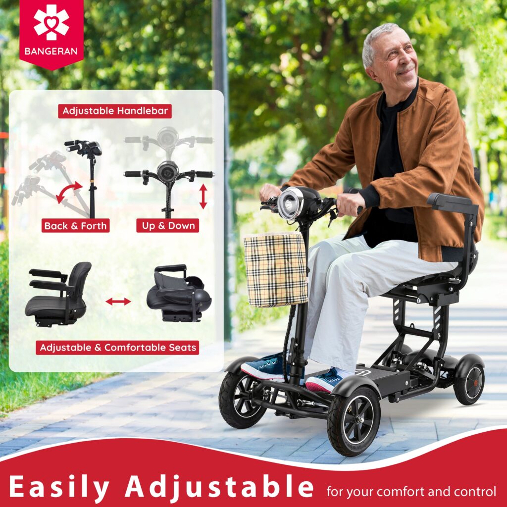 Bangeran Dragon Mobile EX 4 Wheel Folding Mobility Scooter with Child Seat