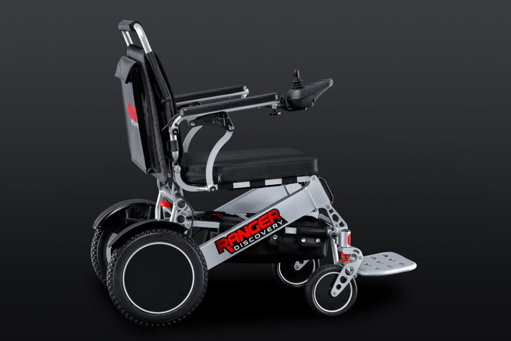 Porto Mobility Ranger Discovery folding power wheelchair, side view