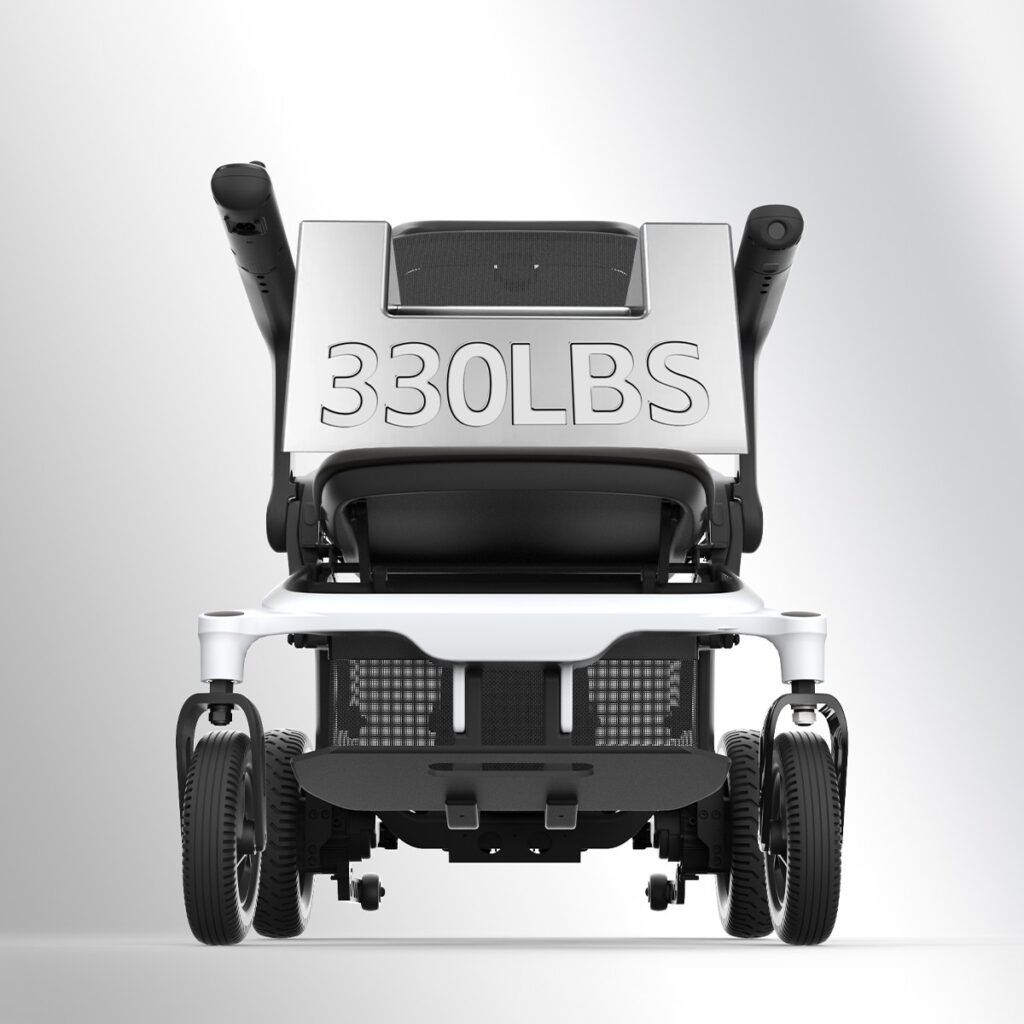 Front view of the Robooter E80 showing its 330 lb weight capacity